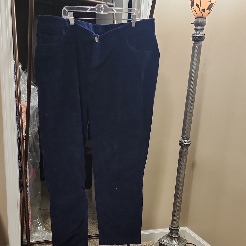 Isaac Mizrahi Midnight Blue Corduroy Pants